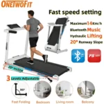 OneTwoFit Treadmill Walking Pad Foldable Treadmill All-in-One Treadmill Multiple-layer shock-absorbing With APP Bluetooth - No installation required Fully foldable - Image 2